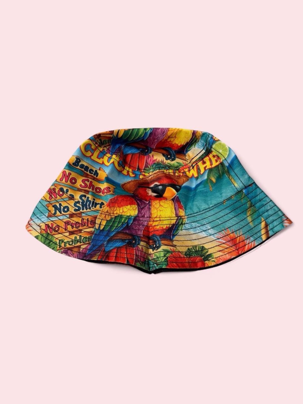 Source Unknown Multicolor Parrot Print Bucket Hat - it’s 5 o’clock somewhere